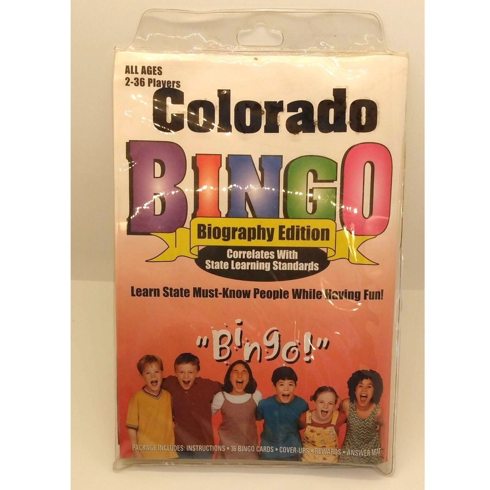 New COLORADO Educational BINGO Game Biography Edition Classroom Home School